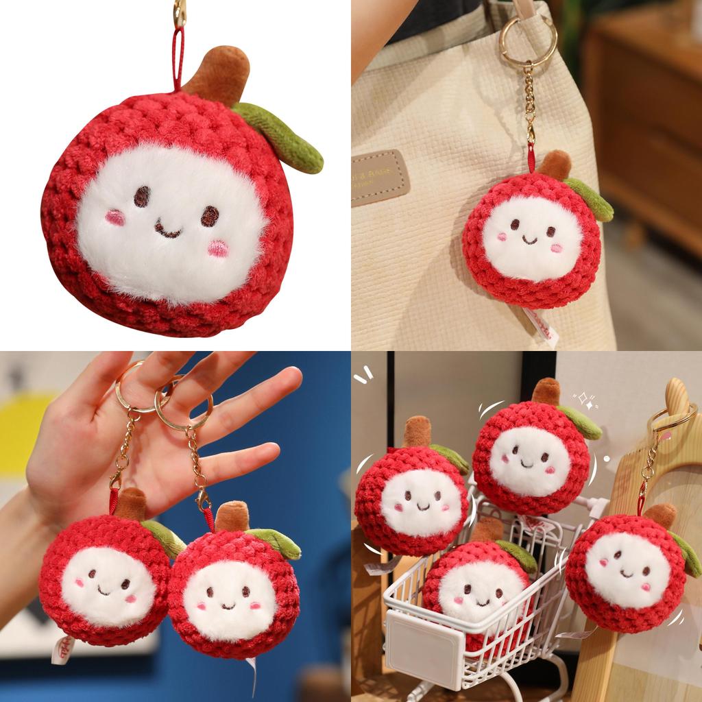 Cartoon Lychee Plush Keychain Cute Fruit Toy For Kids Gift