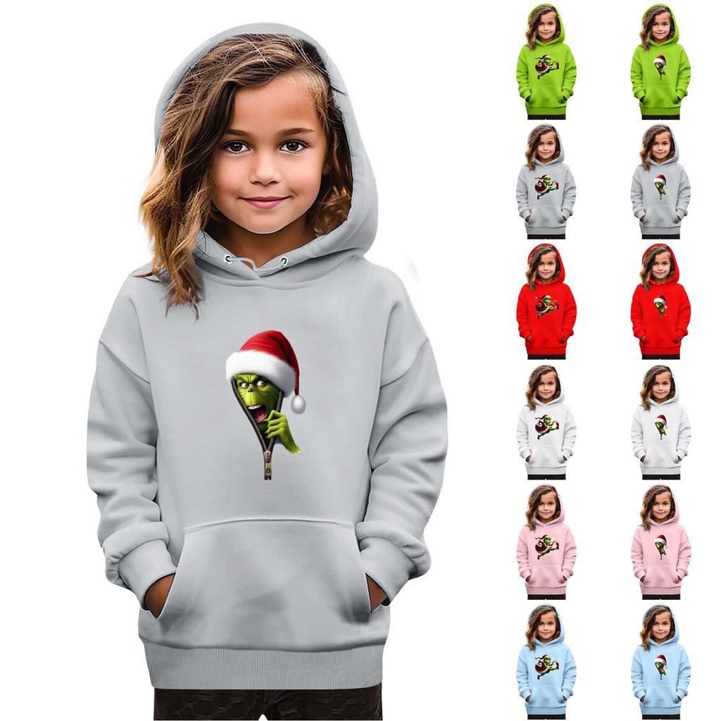 Sweatshirts For Teen Girls Hoodies Long Sleeve Drawstring Pullover Cute Oversized Hoodie Christmas Day