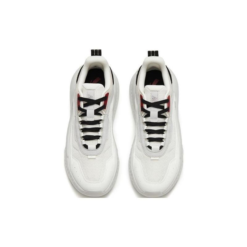 Anta Unrestrained Series Fabric Comfortable Trendy Slip Resistant Wear Resistant Low Top Sports Casual Shoes Men Sneaker White Black 112518830R-2
