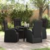 VidaXL 5-Piece Garden Dining Set with Cushions Black Poly Rattan 3379514