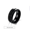 Bague Classique en Acier Titane Noir Givré pour Homme