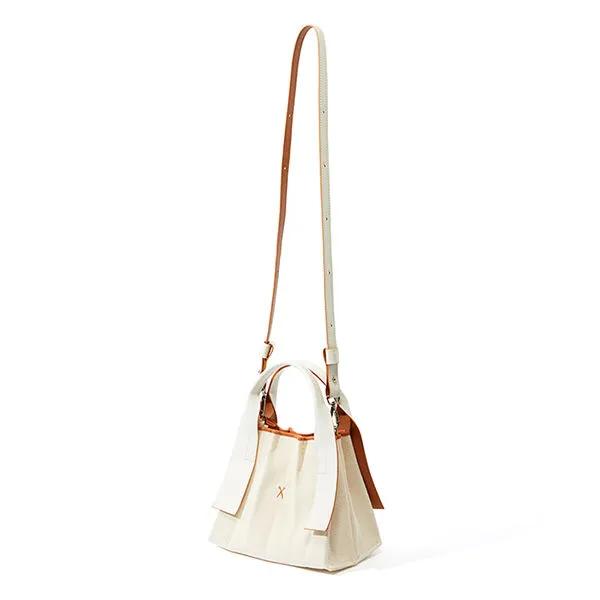 Lucky Pleats Canvas Tote XS Ivory_Cream