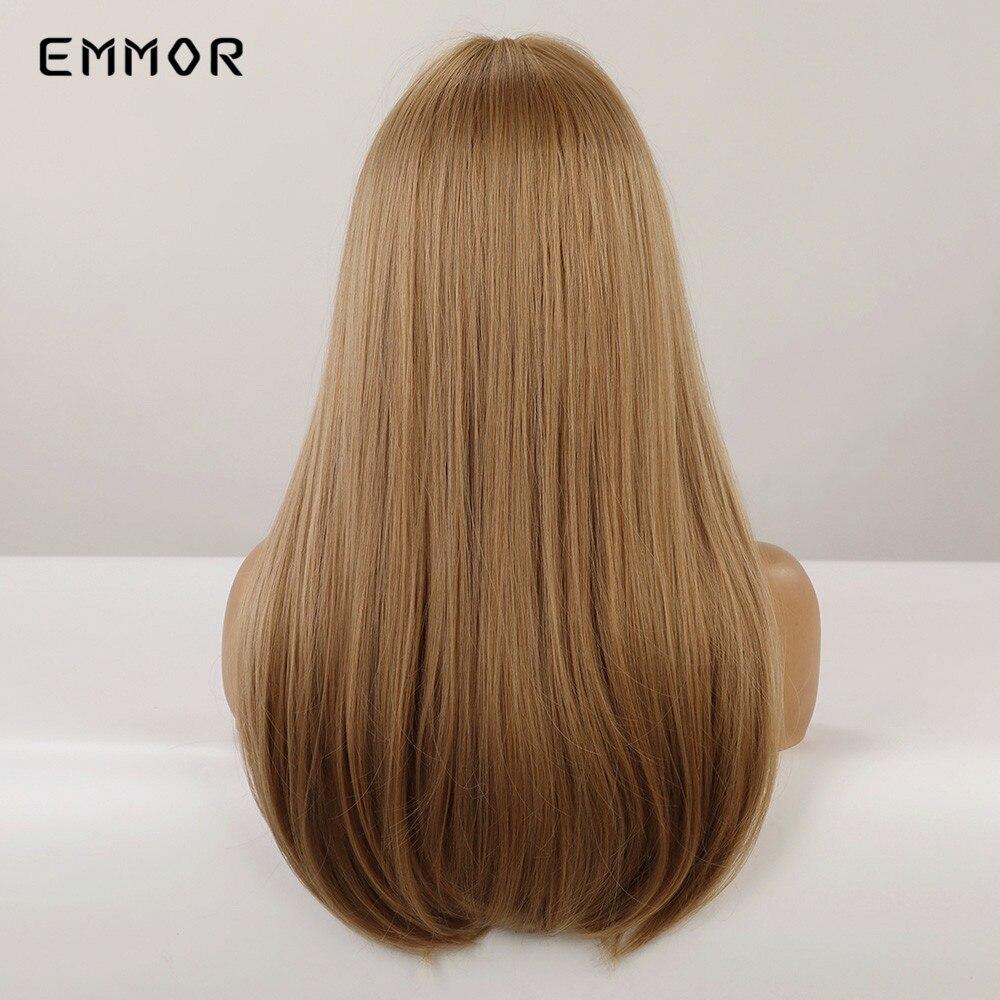 Blonde Straight Wig With Bangs Lolita Cosplay  Heat Resistant Synthetic Wigs for Women Daily Use