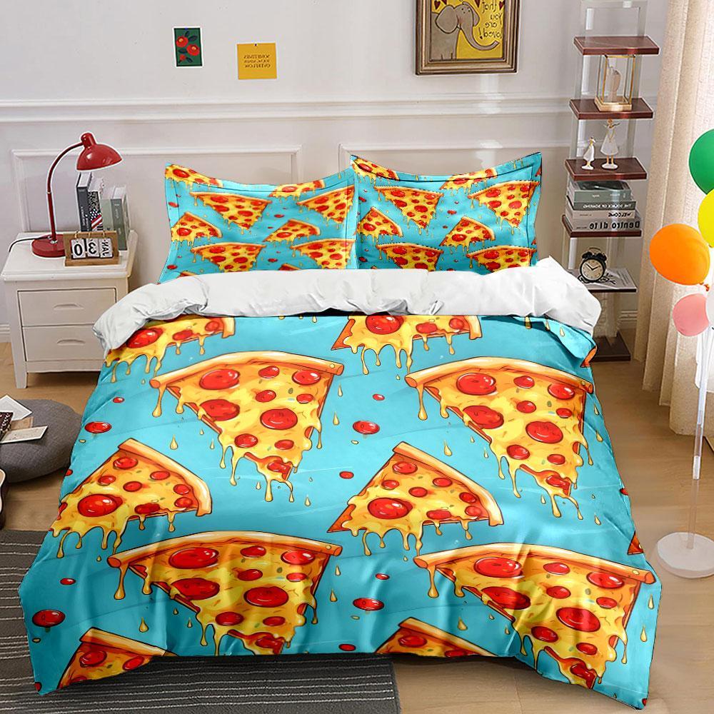 Pizza slices with pepperoni. Bedding sets Duvet cover sets Duvet covers Pillowcases(1*Duvet Cover 2*Pillowcases without duvet insert)