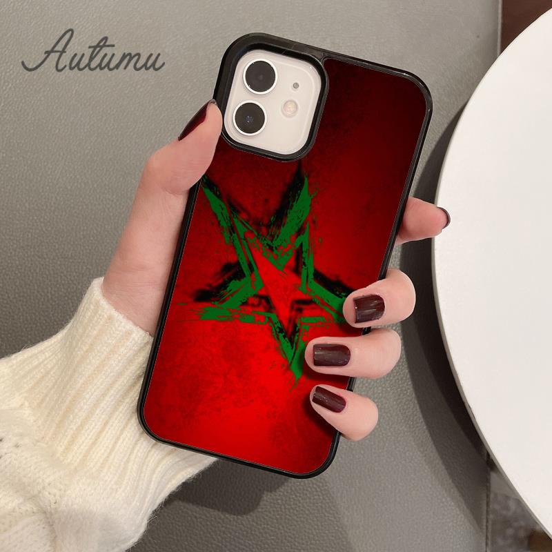 Flag of Morocco Phone Case for iPhone 11 12 13 14 Pro Max mini X XR XS SE 2020 5 6S 7 8 Plus Samsung Galaxy S21 S22 Cover shell