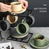 Ceramic Coffee Cup Sets Household 230ml High-class Handle Equisite Mugs with Scoop Dish Nordic Solid Simple Light Luxury Tea Cup