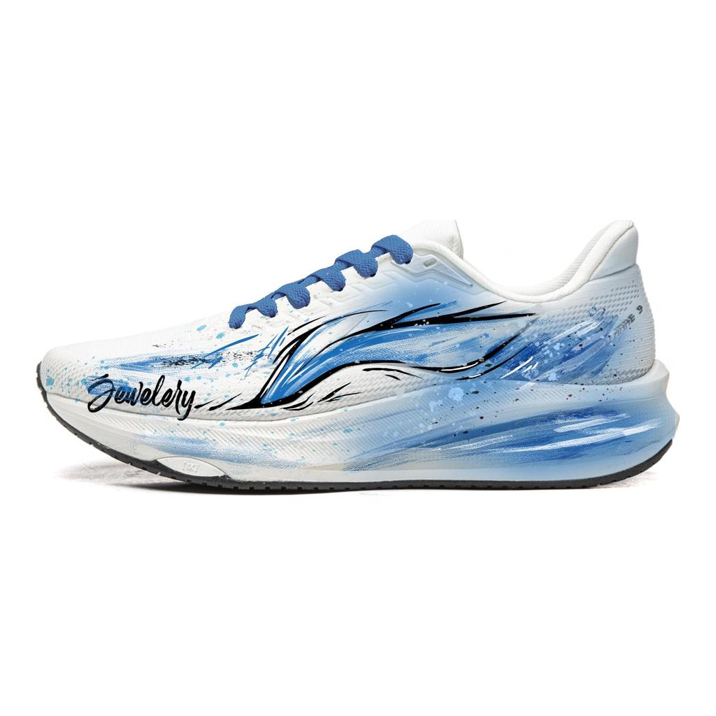Li Ning Red Hare 9 Jacquard Breathable Rebound Low Top TUFF RB Rubber Outsole Running Shoes Women's Blue White ARPW004-8(Team60-)