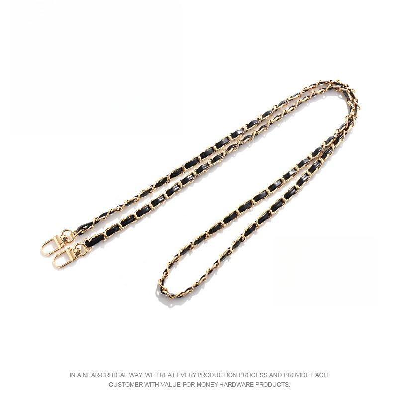 

New Bag Aluminum Chain Ultra-light Luggage Shoulder Strap Replacement Metal Chain Crossbody PU Leather Aluminum Chain Strap