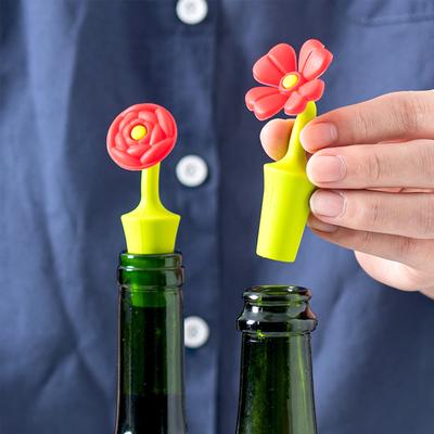 2/4Pcs Silicone Wine Bottle Stopper Beer Cap Stopper Cork Sparkling Leak Proof Champagne Bottle Sealer Stoppers Bar Accessories