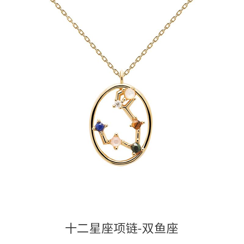 New 925 Sterling Silver 12 Constellation Necklace Personality Charm Fashion Style Pendant Choker for Women Fine Jewelry