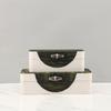 Leather and Wood Storage Box Chinese-style Retro Buttons Jewelry Box Desktop Storage Container Home Organization Makeup