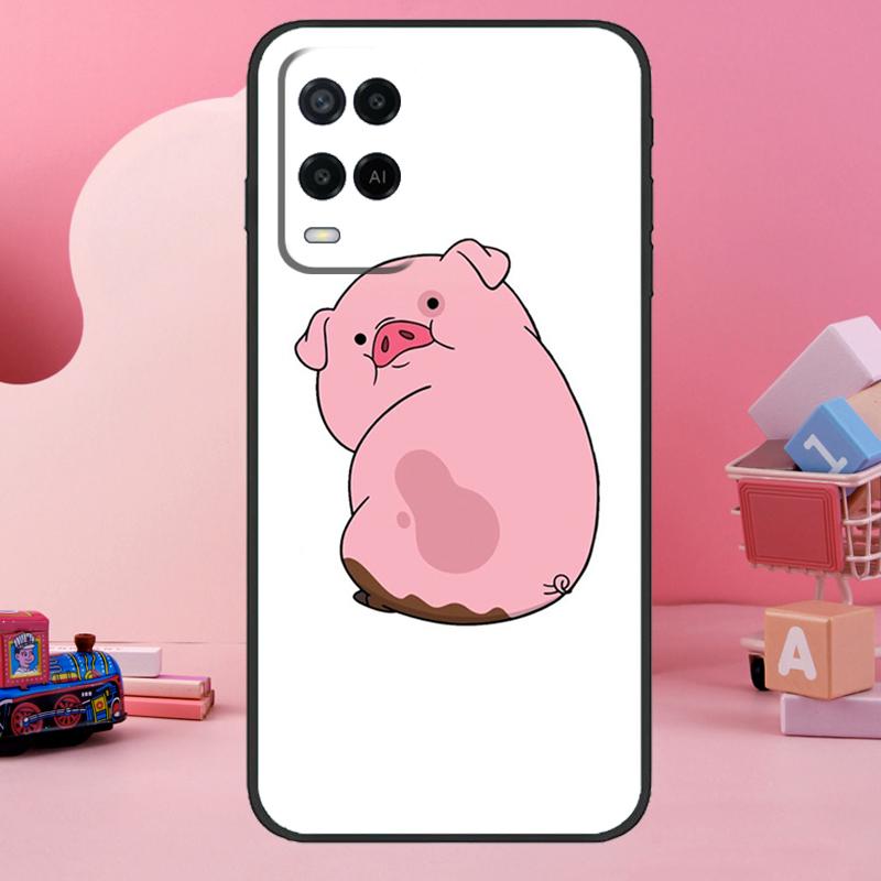 Cute PINK Kawai Pig Case For Oppo A74 A94 A54 A17 A57 A77 A76 A16 A96 A18 A60 A80 A40 A38 A58 A78 A98 A15 A5 Pro