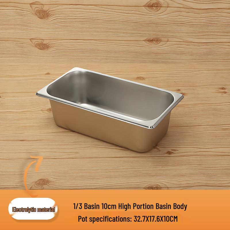 Rectangular Stainless Steel Serving Pans with Lids - Ideal for Mala Tang, Vegetables, Milk Tea, and Ice Cream