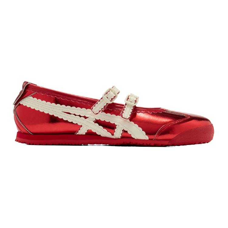 ONITSUKA TIGER MEXICO 66 Flat Mary Jane Shoes Women's Red 1182A708-700