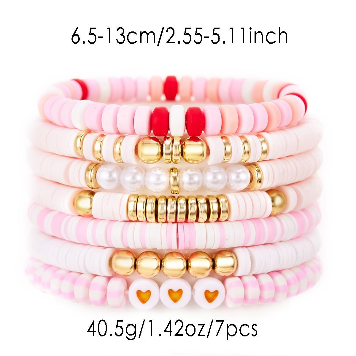 

Summer Bohemian style multi-layer festival love friendship beach vacation wind stackable handmade stretch bracelet