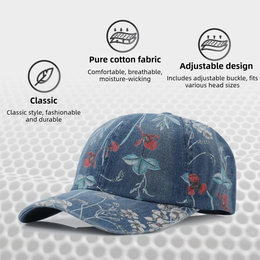 Sun Protection Denim Baseball Hats Adjustable Sunscreen Hats Street Fashion Dad Hat  for Men Women