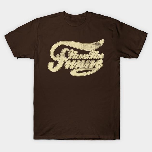 

Men Black Print T-shirt Never Not Funny - Chocolate Bar Design No-Cut Transfer Paper Print Cotton Tshirt S коричневый