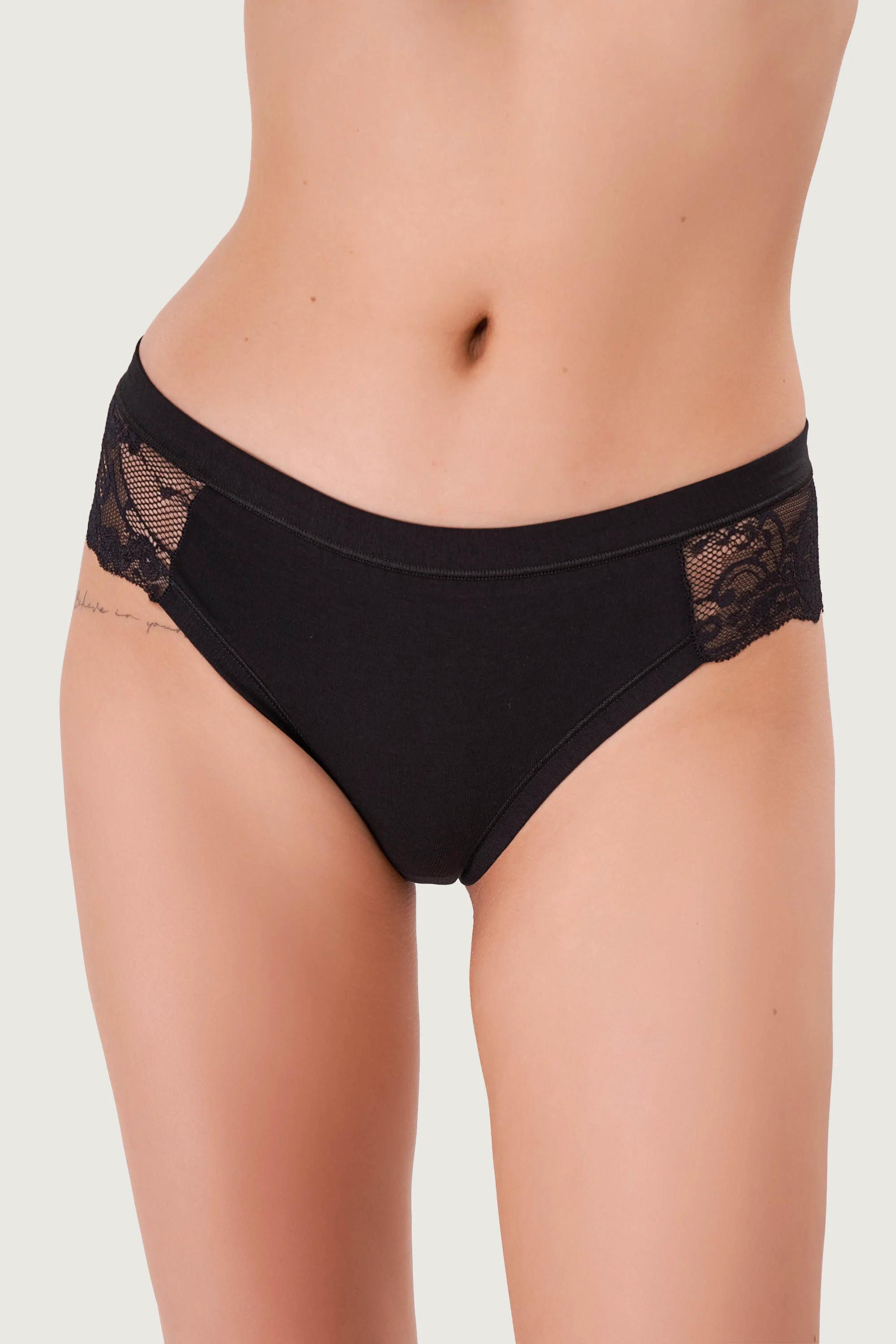 

Трусики сліп Jadea (15179) 5(XL) прозорий колір чорний