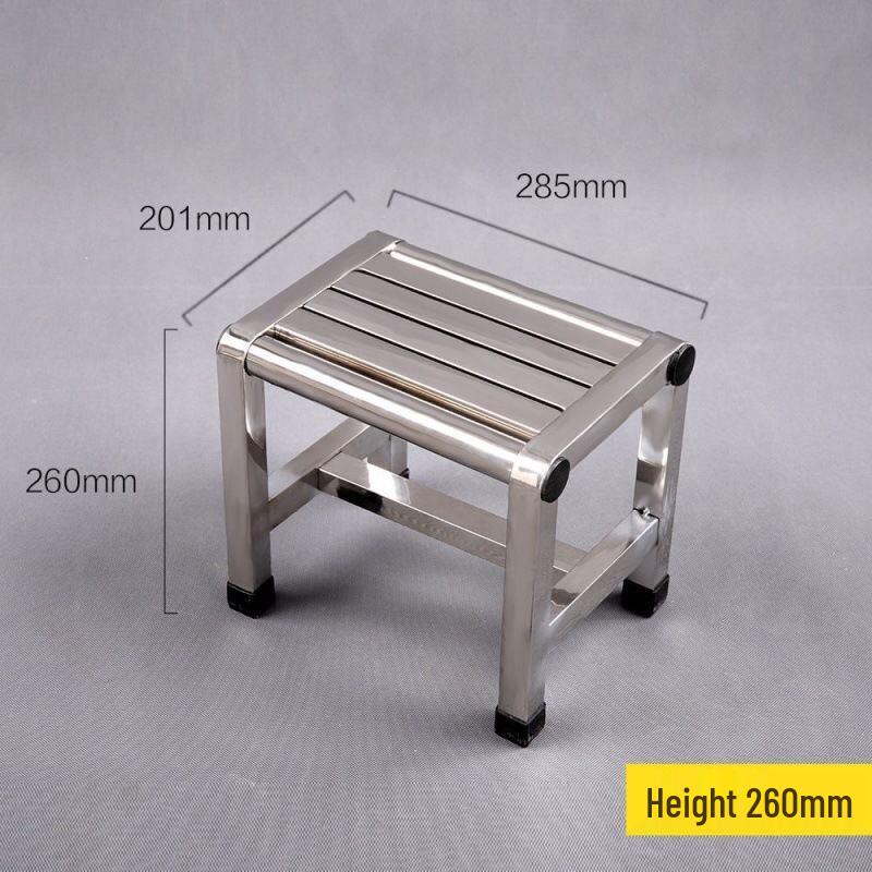 Non-slip Stainless Steel Shower Stool for Elderly - Square, Four-legged Design
