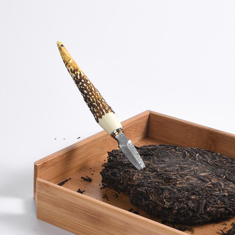 Edelstahl mit Holzgriff Puer Puerh Teemesser Nadel Eispickel Teekuchen Pickwerkzeug zum Aufbrechen Aufhebeln Ziegel für Küche