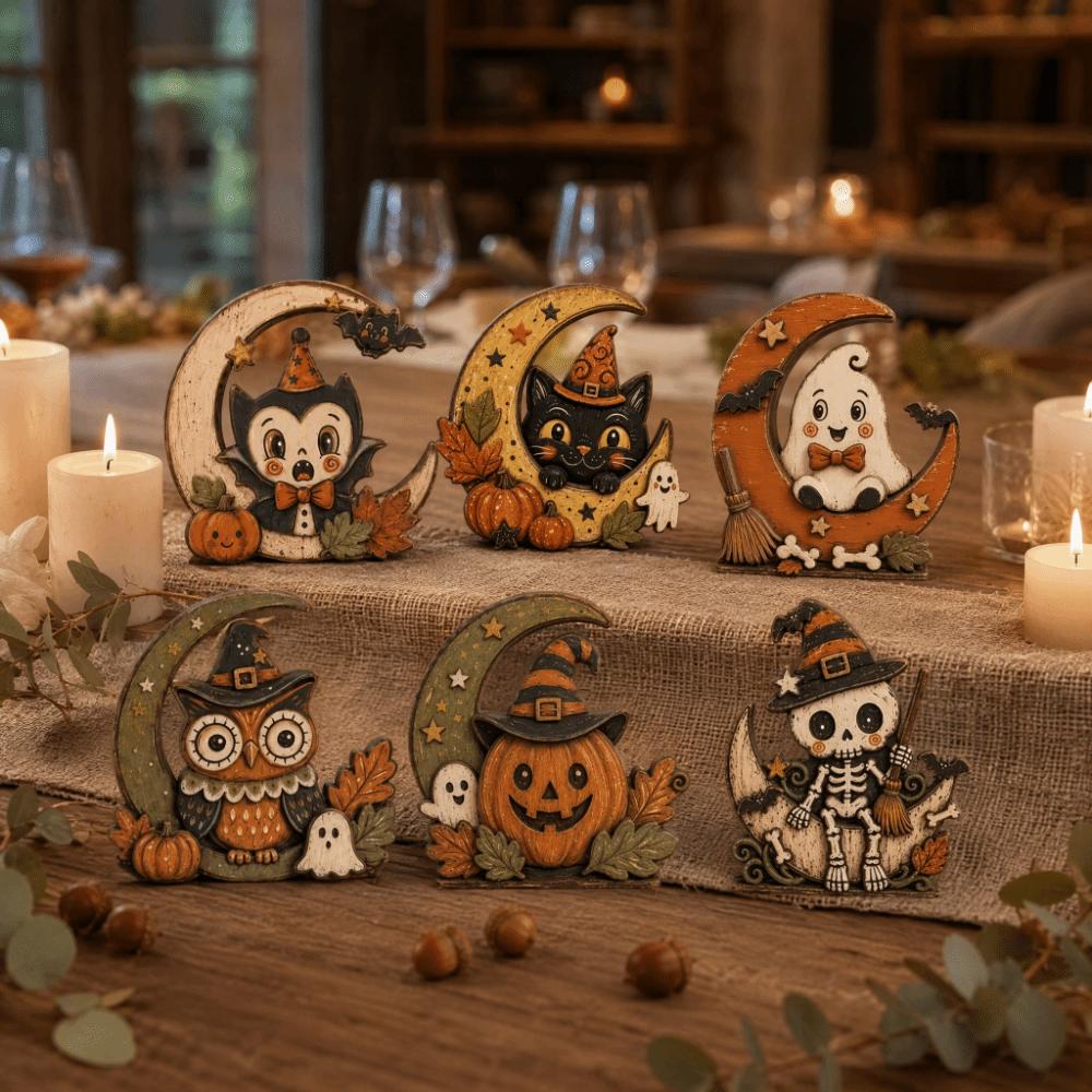 Plywood Halloween Wooden Decoration 10cm Halloween Tiered Tray Decor  Home Decoration