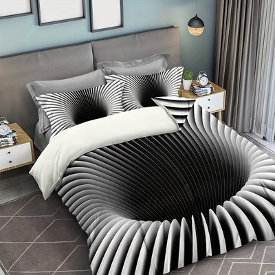 Set copripiumino, set di biancheria da letto con stampa a buchi neri, copripiumino morbido e confortevole, per camera da letto(1*Copripiumino + 2*Federe)