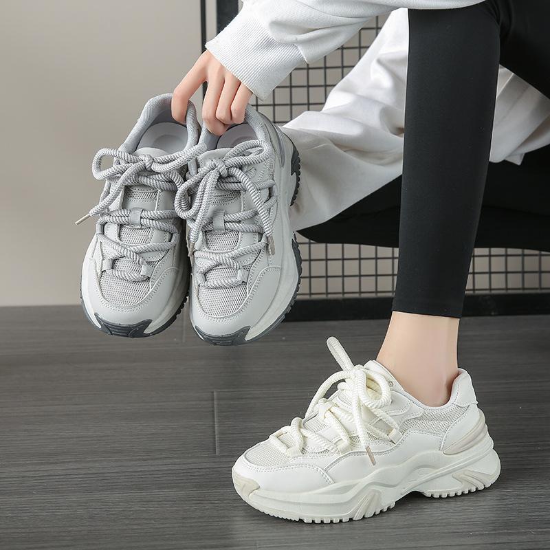 Dad Shoes Women's Thick Bottom Spring and Autumn New Height Increasing Breathable Stylish and Lightweight Comfort and Casual Sneaker
