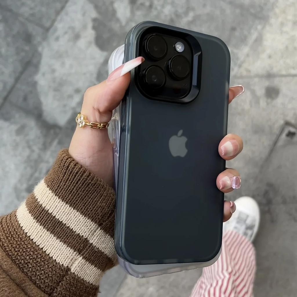 Luxury Transparent Matte Phone Case For iPhone 16 11 12 13 14 15 Pro Max 15 Plus X Xs Max XR Bumper Back Cover