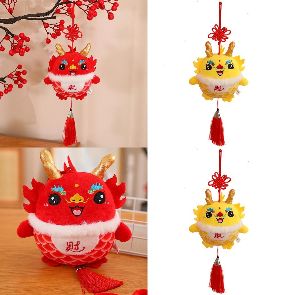 Good Luck Dragon Plush Toy Mascot Doll Red Fortune Dragon Pendant Gift Doll