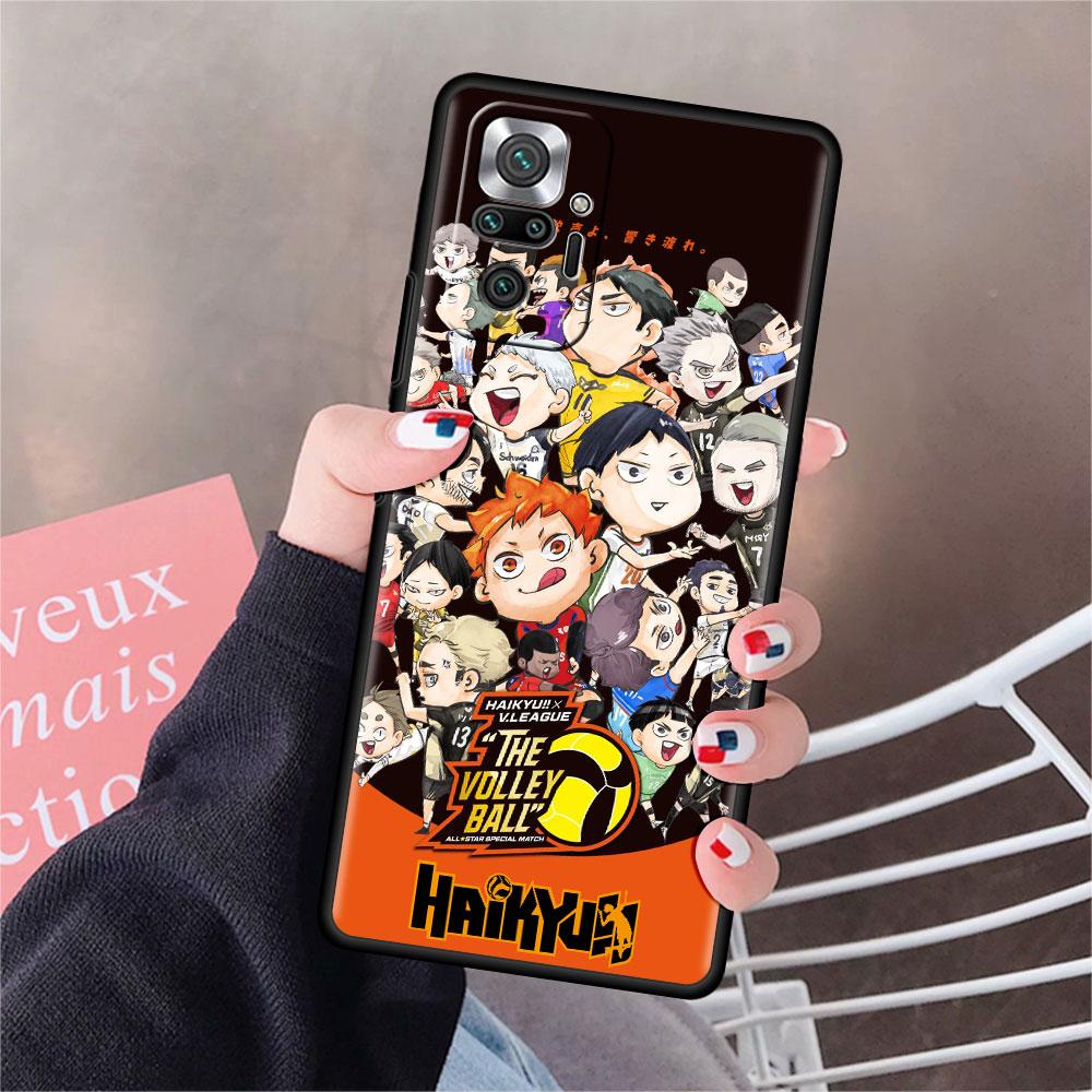 Funda For Xiaomi Redmi Note 10 9 11 Pro Soft Phone Case 10S 9S K40 8 9A 9C 9T 7 10C 8T Silicone Cover Haikyu!! Anime Shell Capa