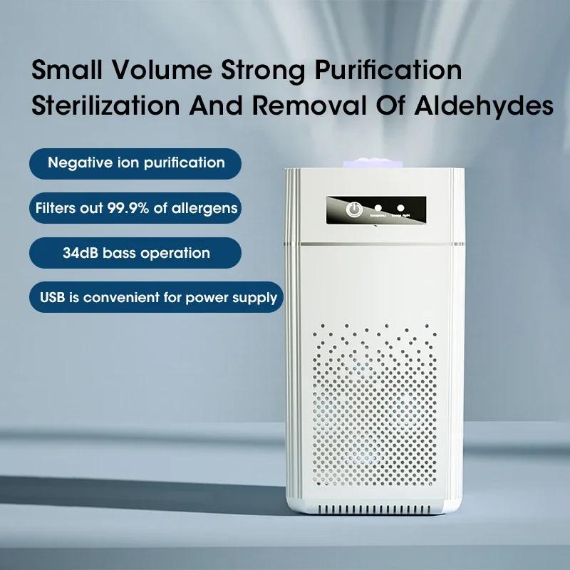 Air Purifier Portable Desktop Air Freshener For Home Allergies and Pets Hair Smokers In Bedroom HEPA Filter Air Cleaner