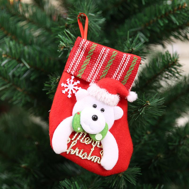 Merry Christmas Socks Christmas Tree Ornaments Sack Xmas Gift Candy Bag Cute Fabrics with Multiple Styles To Choose From