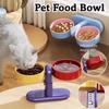 Adjustable Height Double Dog Bowl Anti-Leakage High Legged Bowl Suction Cup Pet Bowl  for Cats Dogs
