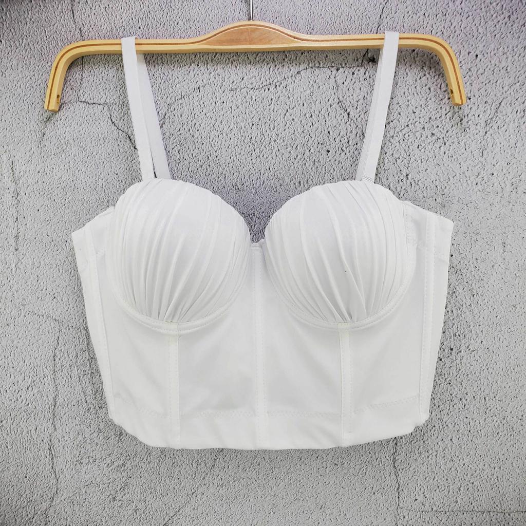 Classic Women Black White Dot Tube Top Corset Bustier Girl Sexy Push Up Vest Bralet Lady Bra Cropped Tops Club Party Lingerie