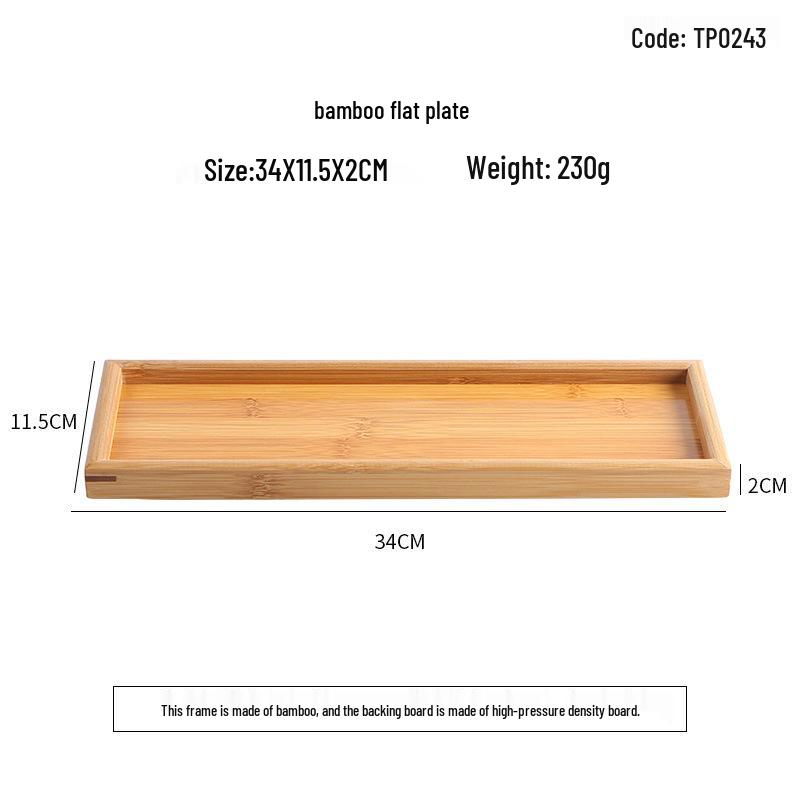 Handcrafted Japanese Orchid Rectangular Wooden Tea Tray with Custom Logo for Hotels and Restaurants