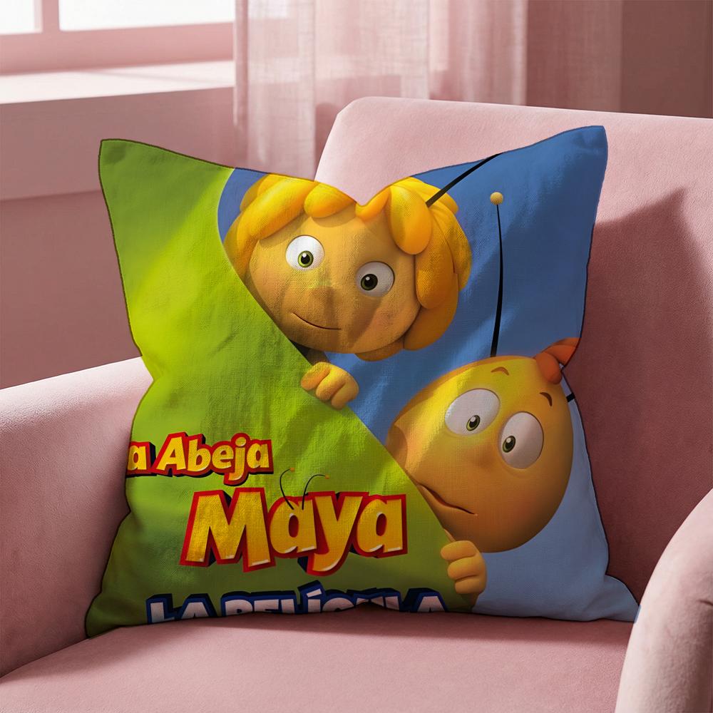 Maya the Bee Cushion Cover Multi-Scene Pillow Cover for Home & Car - Reversible, Soft & Durable for Daily Use