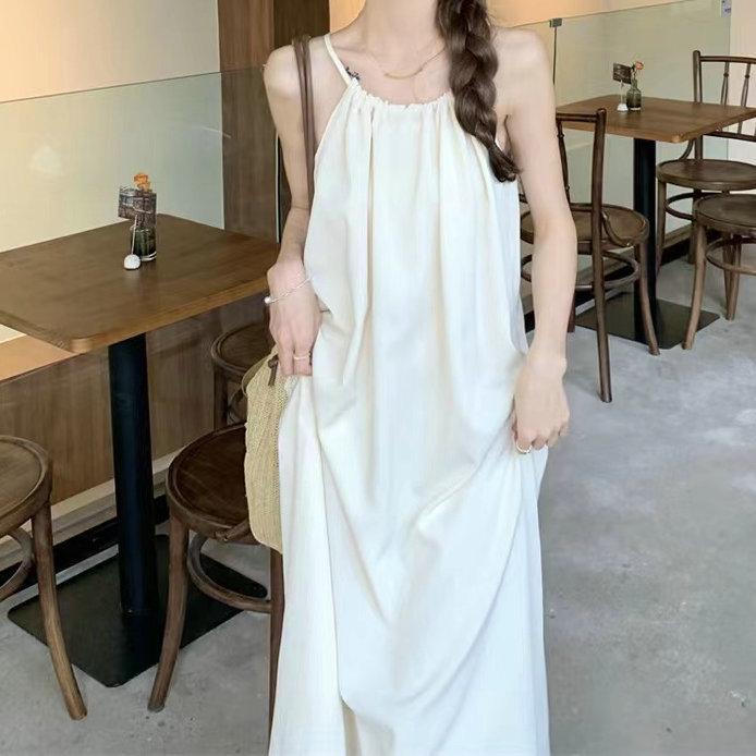Beach skirt super fairy seaside vacation wind sweet suspender skirt lazy dress women's summer design long dress skirt