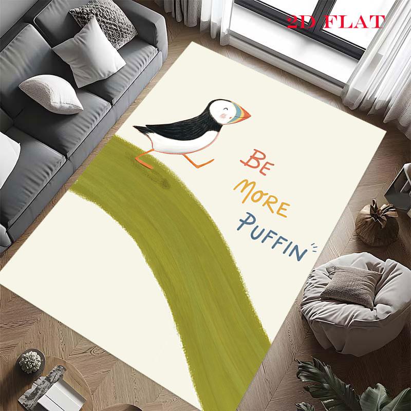Puffin Rock poster Carpet Rug for Living Room Bedroom Home Sofa Decoration,Kids play Nonslip Floor Mat