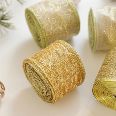 New 2M Christmas Ribbon Lmitation Linen Plaid Bow Snowflake Christmas Tree Ribbon Xmas Gift DIY Accessories Burlap Ribbon