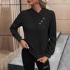 2026 Autumn Casual V-Neck Long Sleeve Jacquard Solid Color Women's Hoodie