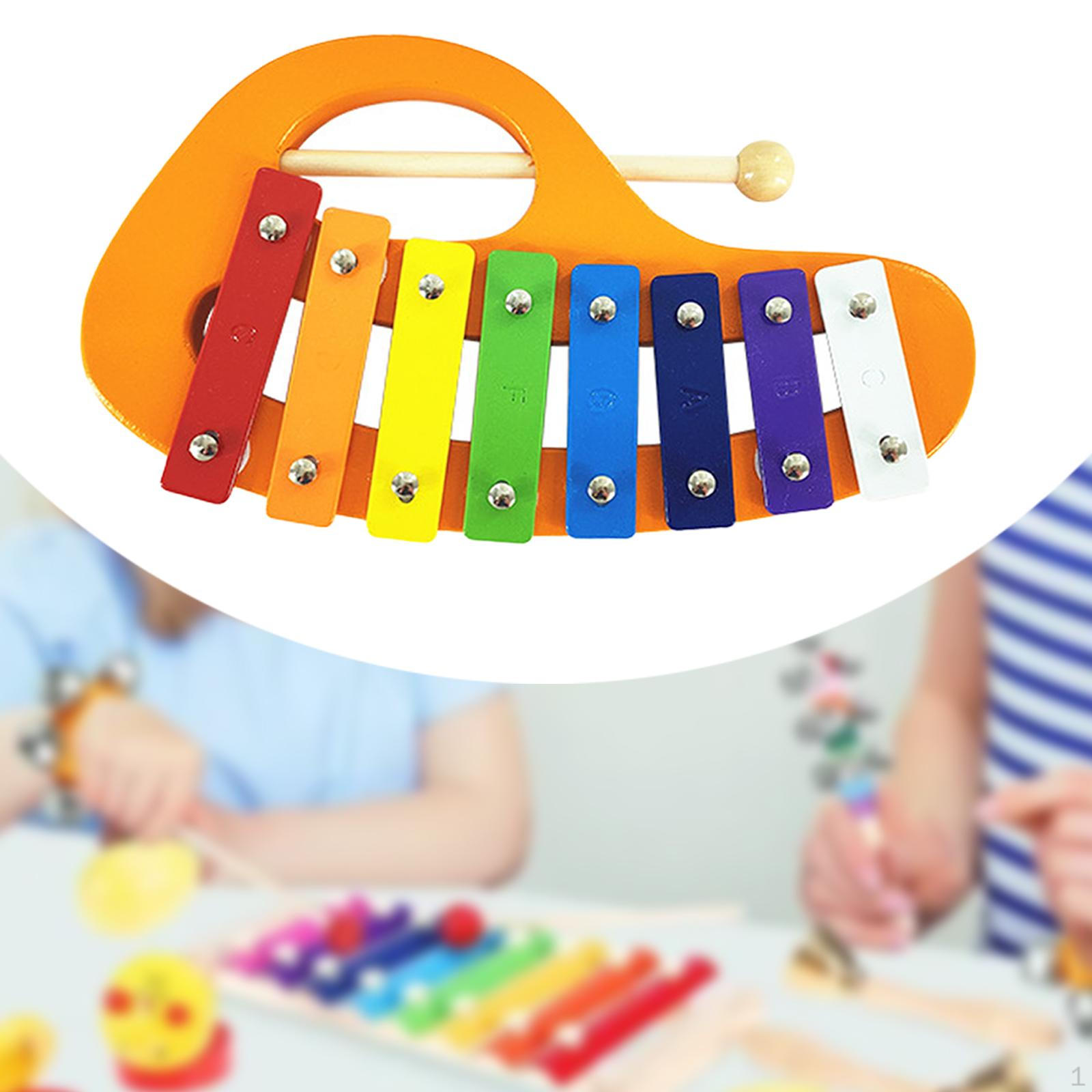 

8 нот металлический ксилофон детский деревянный радужный глокеншпиль музыкальные занятия для оранжевый