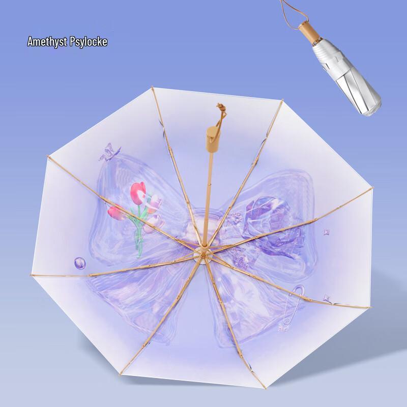 Трехскладной ручной зонт OIMG с дизайном бабочки от солнца и дождя