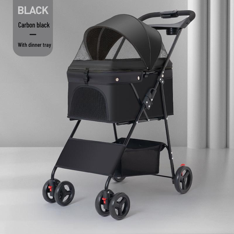 Lightweight Foldable Pet Stroller for Small & Medium Dogs and Cats - Detachable for Outdoor Walks