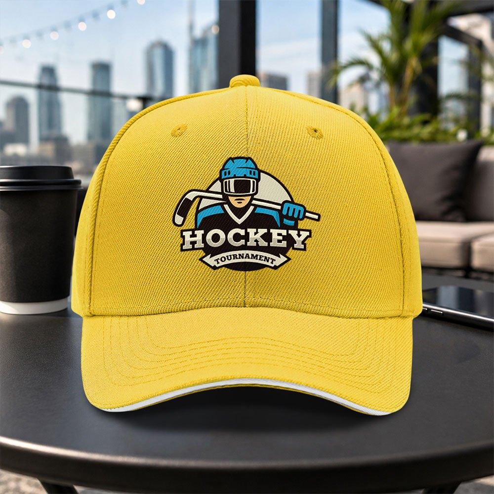Ice Hockey Theme Adjustable Baseball Cap Unisex Lightweight Dad Hat for Travel Parties Daily Wear Multiple Colors