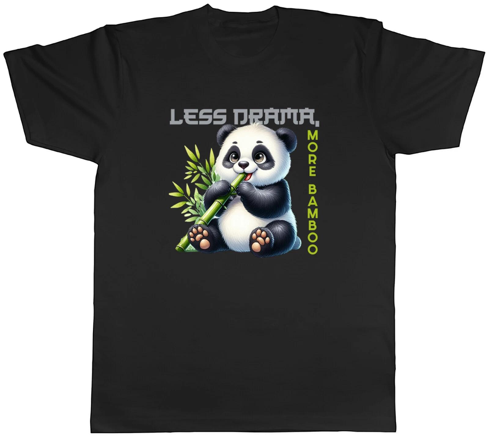 Less Drama More Bamboo Mens T-Shirt Funny Panda Bear Tee Gift XS