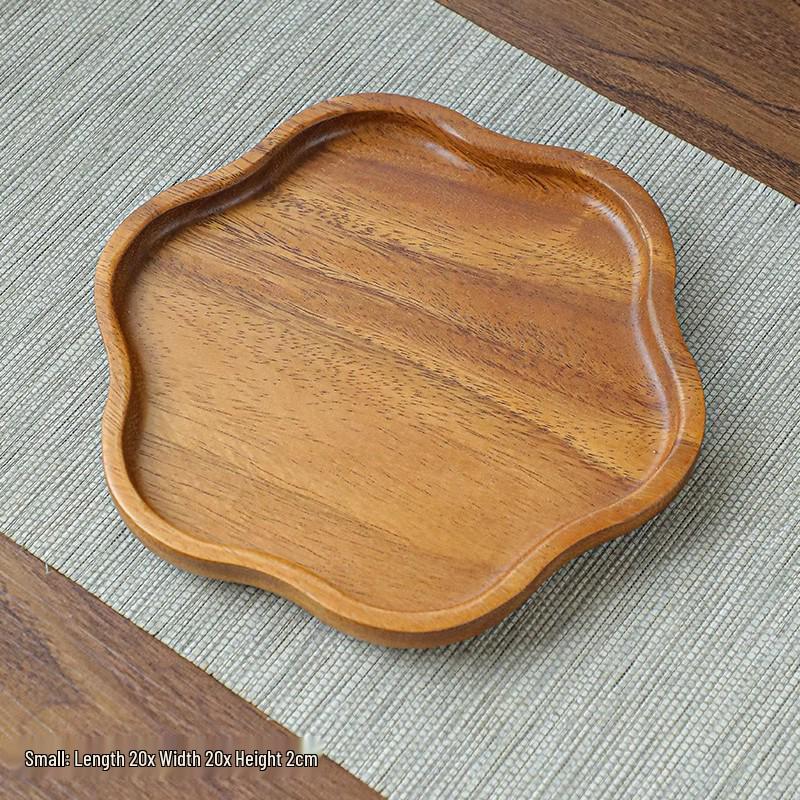 Tavă versatilă din lemn de nuc japonez – Ideală pentru servirea ceaiului, fructelor sau pizzei în hoteluri