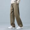 Men's spring and autumn new solid-color casual pants loose straight drape wide-leg pants drawstring youth sweatpants