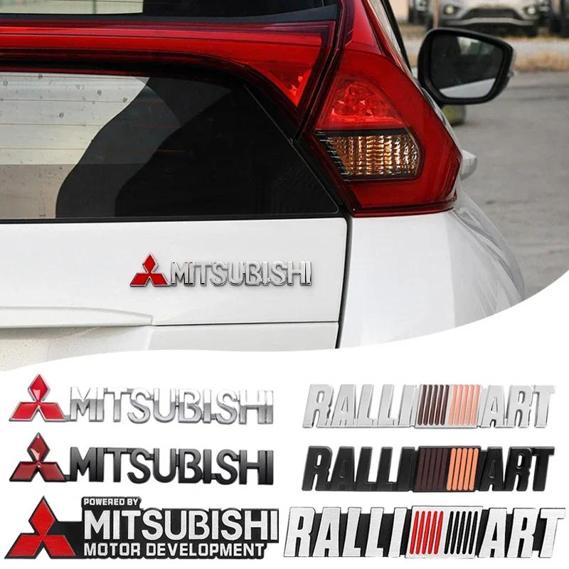 3D Metal Car Front Grille Emblem Rear Trunk Sticker for Mitsubishi RALLIART ASX Triton Outlander Lancer Mirage Xpander Triton