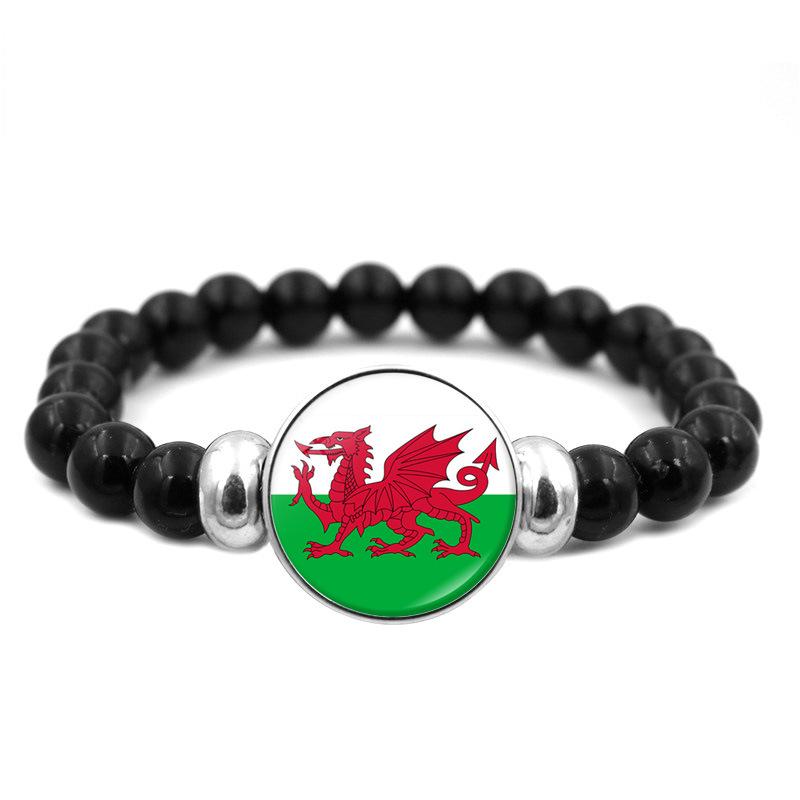 287 Länder Nationalflagge Druckknopf Elastisches Band Perlen Länderflagge Unabhängigkeitstag Perlen Schmuck Perlenarmband