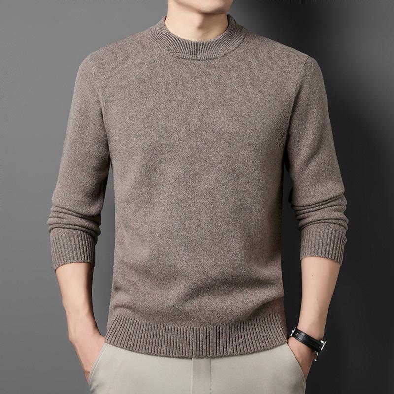 

Men s Chunky Knit 100% Pure Wool Half-High Neck Sweater for Autumn/Winter M